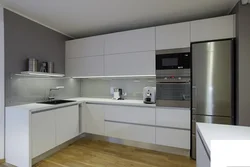 White kitchen with white handles photo