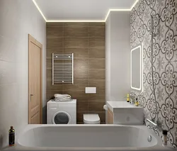 Bathroom with toilet design 6 sq m in modern style