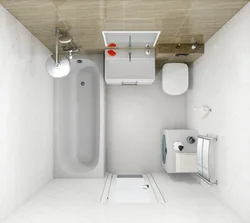 Bathroom with toilet design 6 sq m in modern style