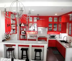 Kitchens in red photo for a small kitchen