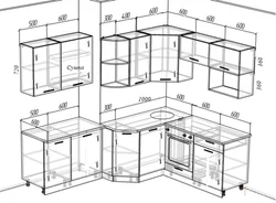 Corner kitchens with a box in the corner photo design
