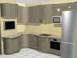 Corner kitchens with a box in the corner photo design