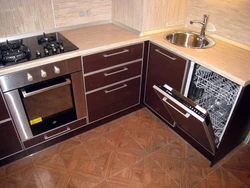 Corner kitchens with a box in the corner photo design