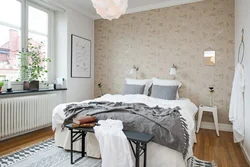 Wallpaper in Scandinavian style for the bedroom photo