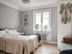 Wallpaper in Scandinavian style for the bedroom photo