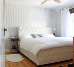 Bedroom wall design in white colors