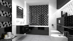 Bathroom interior ceramic tiles