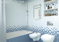 Bathroom interior ceramic tiles