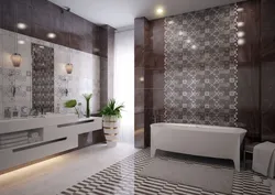 Bathroom interior ceramic tiles