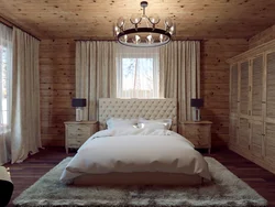 Bedroom Design In A Wooden House Lining