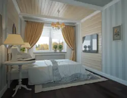 Bedroom design in a wooden house lining