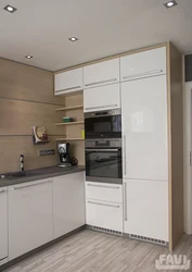 Kitchen layout with refrigerator photo