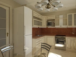 Kitchen layout with refrigerator photo