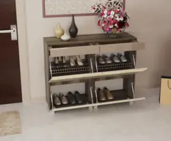 Beautiful shoe rack in the hallway photo