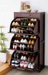 Beautiful shoe rack in the hallway photo