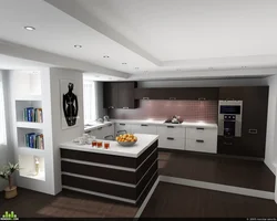 Combined kitchen floor design