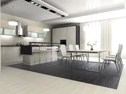 Combined kitchen floor design
