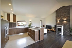 Combined kitchen floor design