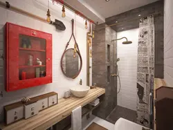 Loft In The Interior Of A Small Bathroom