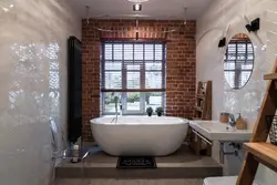 Loft in the interior of a small bathroom