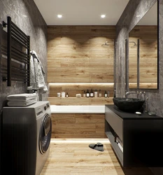 Loft in the interior of a small bathroom