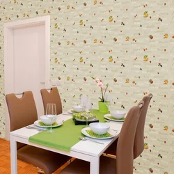 Inexpensive wallpaper for the kitchen photo
