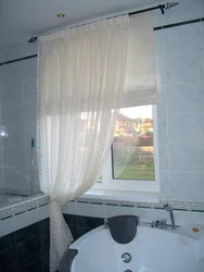 Bathroom window curtain design