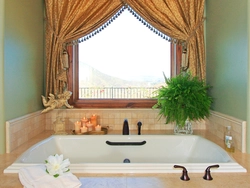 Bathroom window curtain design