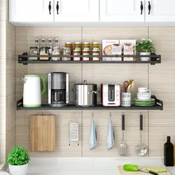 Kitchens with metal shelves photo
