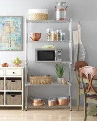 Kitchens with metal shelves photo