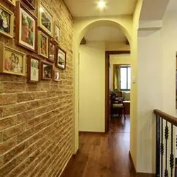 Decorative bricks in the hallway photo