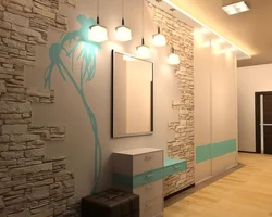 Decorative bricks in the hallway photo
