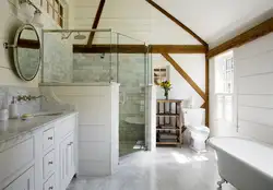 Bathrooms In A Wooden House Design Photo With Shower