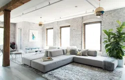 Loft style in the interior of the house living room