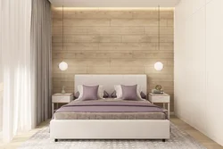 Laminate on the walls in the bedroom photo design