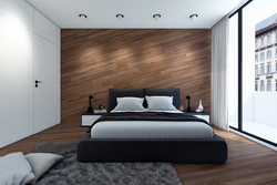 Laminate on the walls in the bedroom photo design