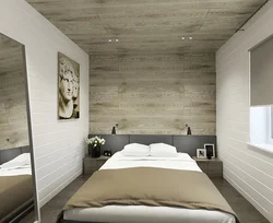 Laminate on the walls in the bedroom photo design