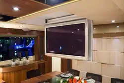 Вісіць на кухні тэлевізар фота