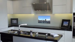 TV hanging in the kitchen photo