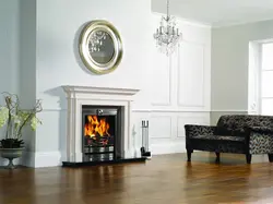 Fireplace portal photo in the living room interior