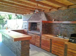 Decoration of the summer kitchen photo
