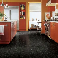 What flooring is in the kitchen interior