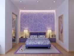 Purple wallpaper in the bedroom photo