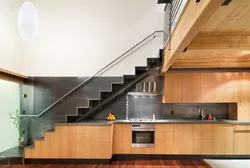 Kitchen interior with stairs