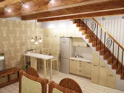 Kitchen interior with stairs