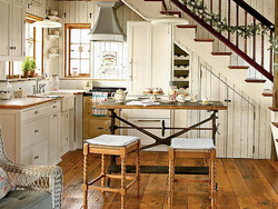 Kitchen interior with stairs