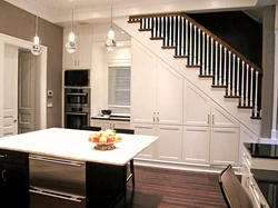Kitchen interior with stairs
