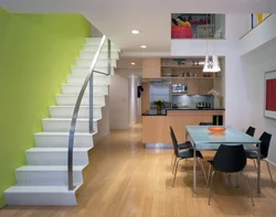 Kitchen interior with stairs