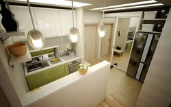 Kitchen hallway 18 sq m design