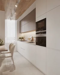 Straight bright kitchens in a modern style photo